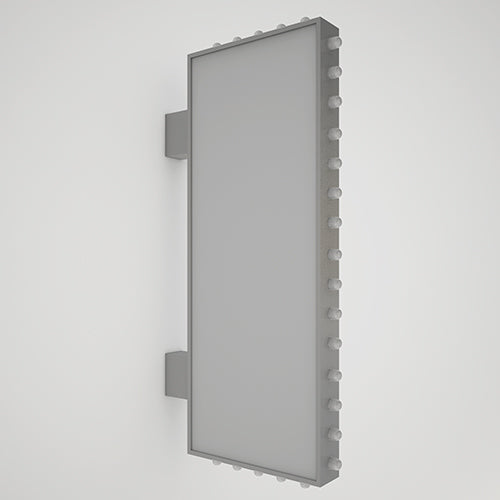 LED内照式袖看板 角アルミ アクリル面板タイプ 両面仕様 LED点滅球付き シルバー/ブラック W600mm×H1200mm LSD190-600-1200