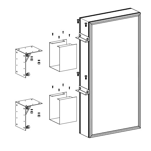 LED内照式袖看板 角アルミ アクリル面板タイプ 両面仕様 LED点滅球付き シルバー/ブラック W600mm×H1200mm LSD190-600-1200