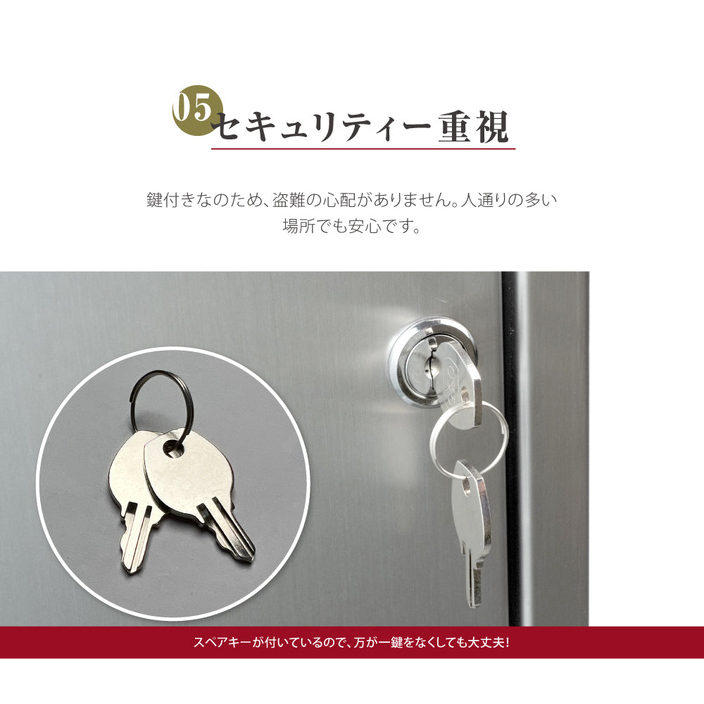 郵便受け ポスト mailboxさびにくい ステンレス 大型 壁掛け 鍵付 トップローディング mbox