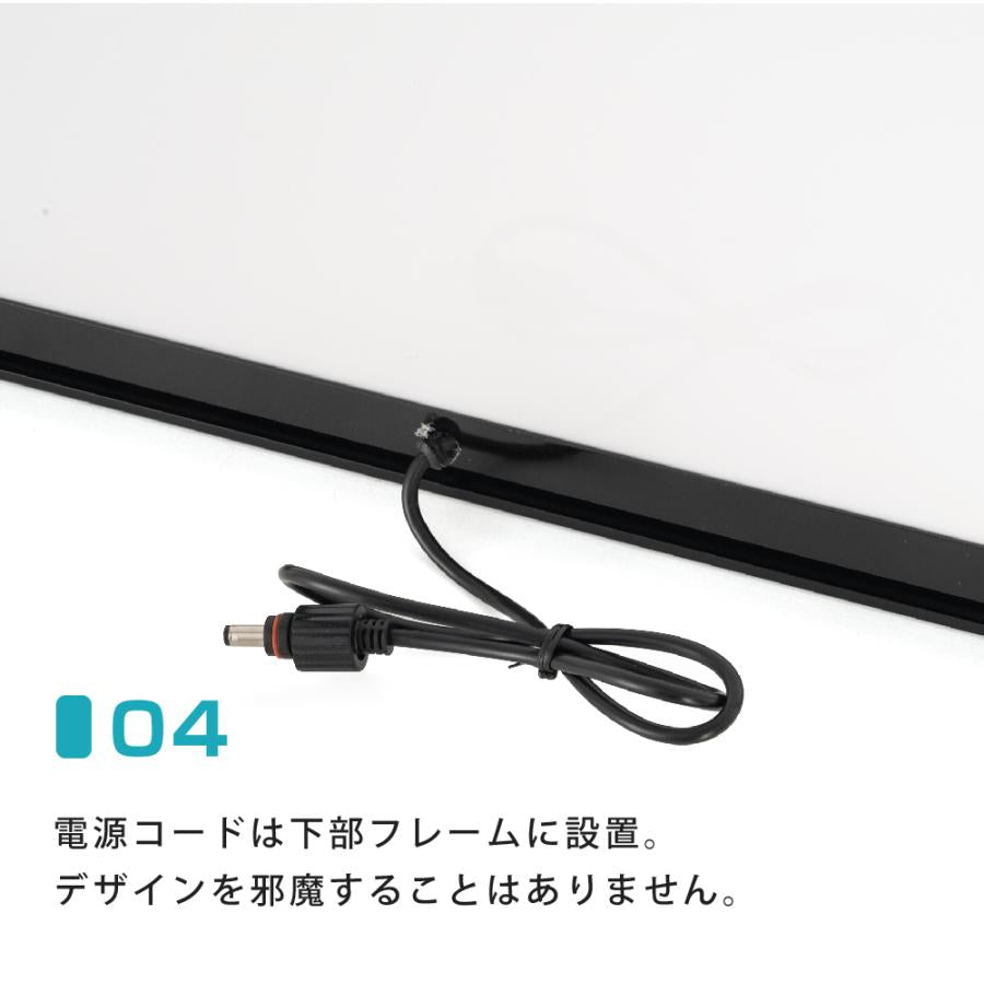 LEDポスターパネル 屋内用 A2 薄型 角形 フロントオープン磁石式 W457×H631mm ブラック ポスターフレーム LEDパネル mglkh-a2