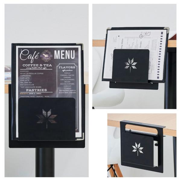 メニューブックスタンド クランプ固定式 メニュースタンド メニューラック メニュー立て ms-003