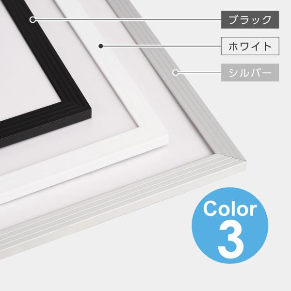 激安 ポスターフレーム アルミ 屋内用 B2 シルバー/ブラック/ホワイト 壁付 W518×H726mm pf-b2