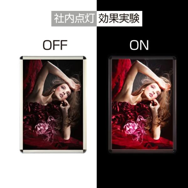 LEDポスターパネル 屋外用 A2 四辺開閉式 シルバー W465×H640mm ポスターフレーム LEDパネル pgled-a2