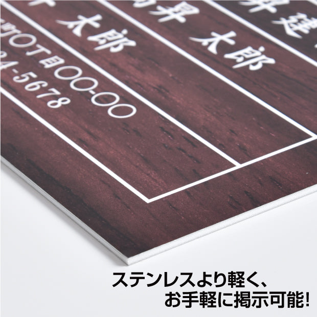 建設業の許可票 3mmアルミ複合板 W450×H350mm「木目調」 表示看板 工事看板 pl-wood