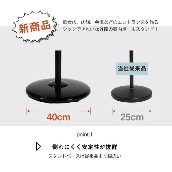 ポールサインスタンド看板 グリップ式 角度/高さ調節可 W40×H144cm A4片面 A4 ptd-a4