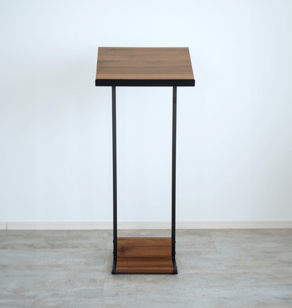 斜めタイプ木製 メニュースタンド 案内板 A3サイズ 横置き磁石止め ウォルナット色 TMSX-110