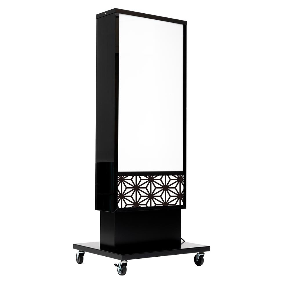 電飾スタンド看板 和風 印刷シート貼込タイプ 両面表示 高さ140cm 青海波/麻の葉/桧垣/黒 ts-wf-02-m