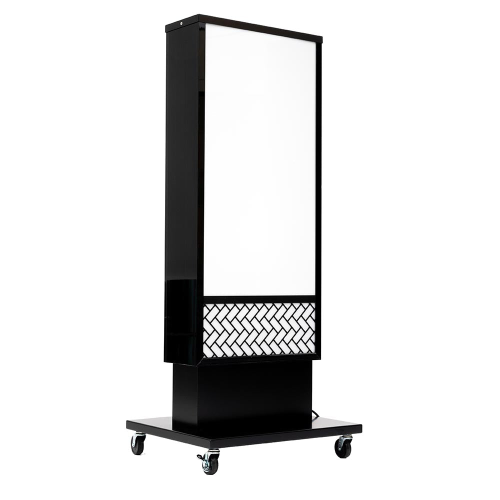 電飾スタンド看板 和風 印刷シート貼込タイプ 両面表示 高さ140cm 青海波/麻の葉/桧垣/黒 ts-wf-02-m