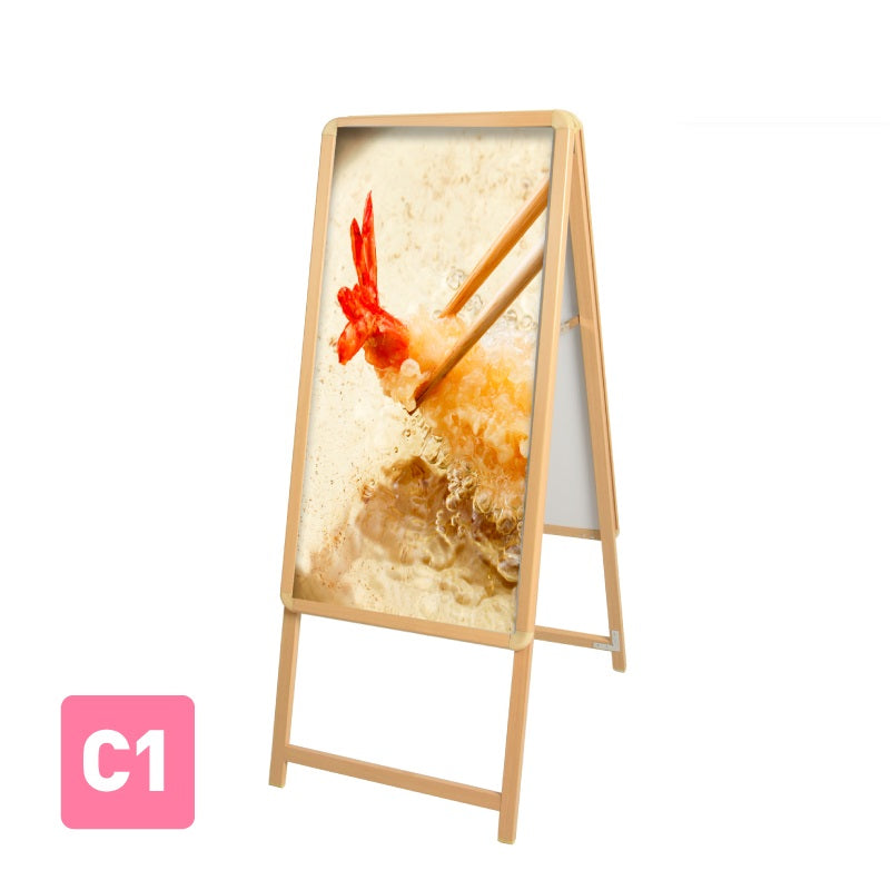 A型スタンド看板 標準タイプ C1 両面 シルバー・ブラック・木目 c1-d