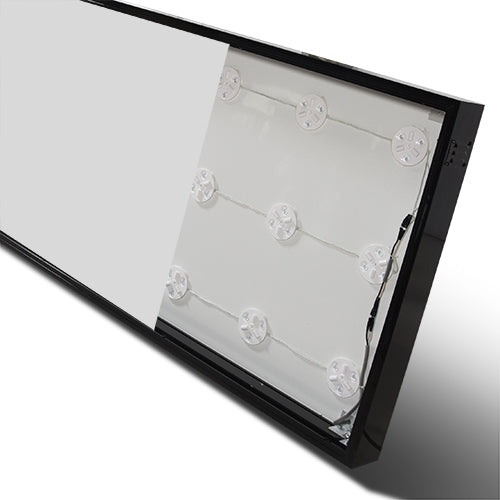 看板 LEDファサード/壁面看板/薄型内照式 アクリル面板タイプ 片面仕様 シルバー/ブラック W1800mm×H600mm WD100-1800-600