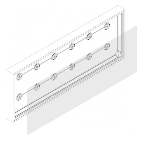 看板 LEDファサード/壁面看板/薄型内照式 アクリル面板タイプ 片面仕様 シルバー/ブラック W1800mm×H600mm WD100-1800-600