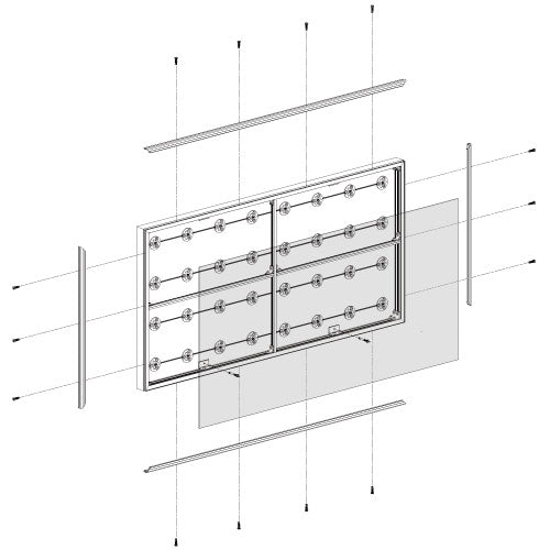 看板 LEDファサード/壁面看板/薄型内照式 アクリル面板タイプ 片面仕様 シルバー/ブラック W1800mm×H600mm WD85-1800-600