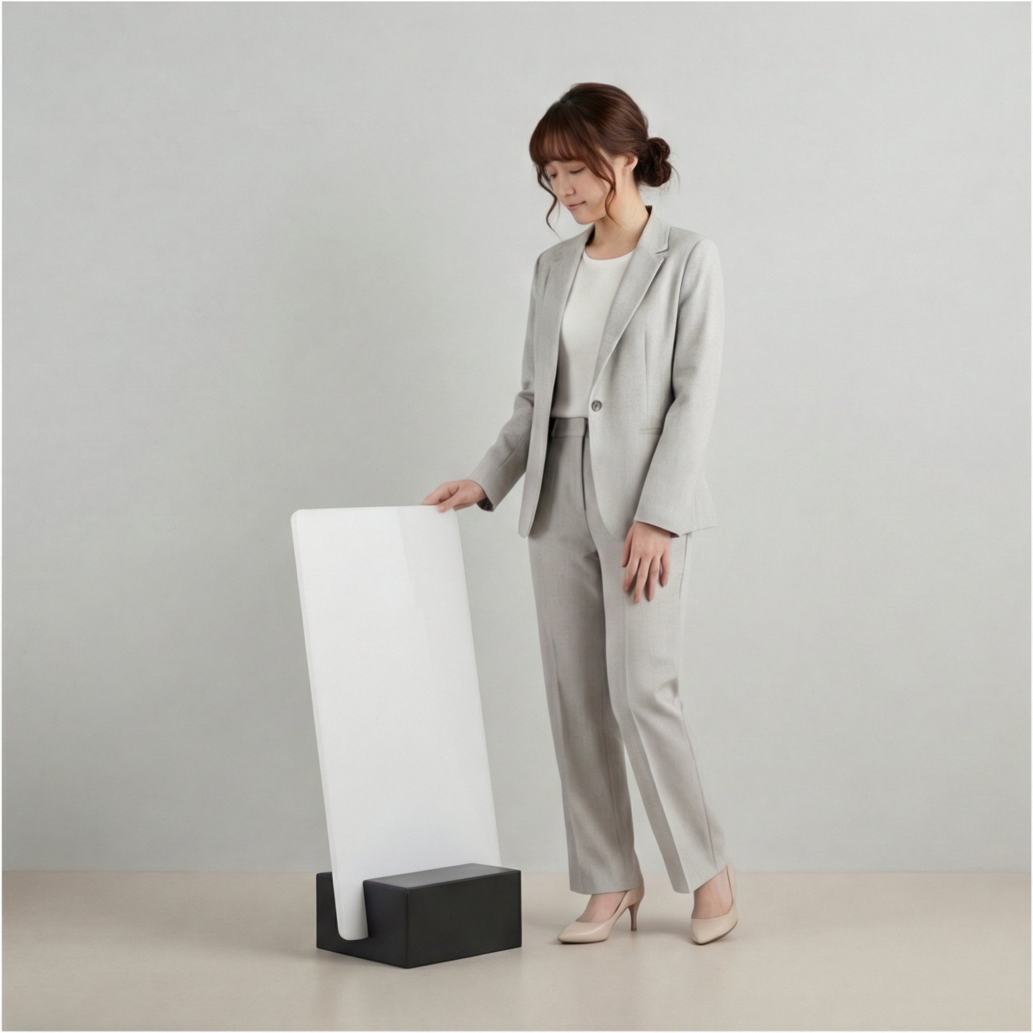 スチール製ブロックボード スタンドサイン 木板 H600mm BBS-60A