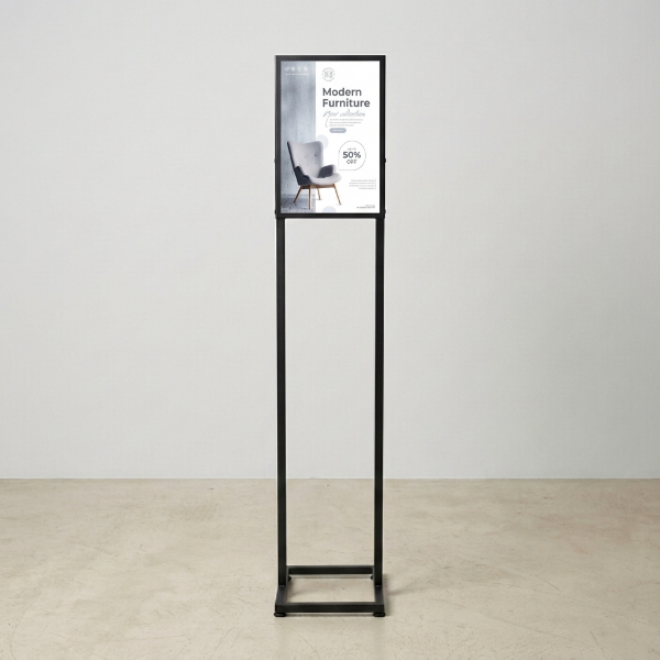 スチール製チラシ看板 タワー型 メニュースタンドサイン A4 H1300mm TSS-130