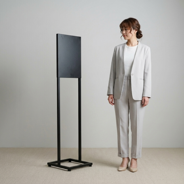 スチール製チラシ看板 タワー型 メニュースタンドサイン A4 H1300mm TSS-130