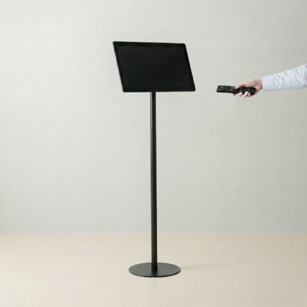 USB挿入だけスチール製ワンポールスタンド電子ペーパーサイネージ 15.6インチ TSTV-S15