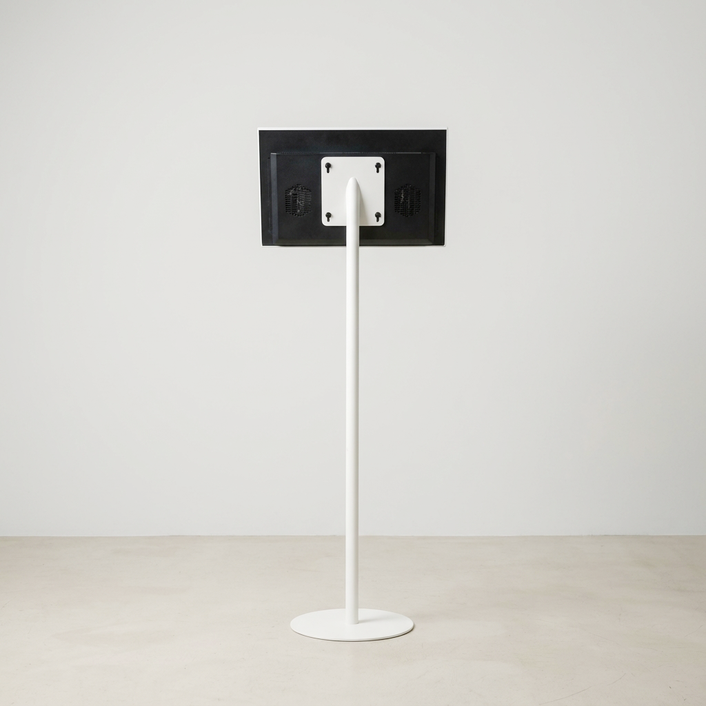 USB挿入だけスチール製ワンポールスタンド電子ペーパーサイネージ 15.6インチ TSTV-S15