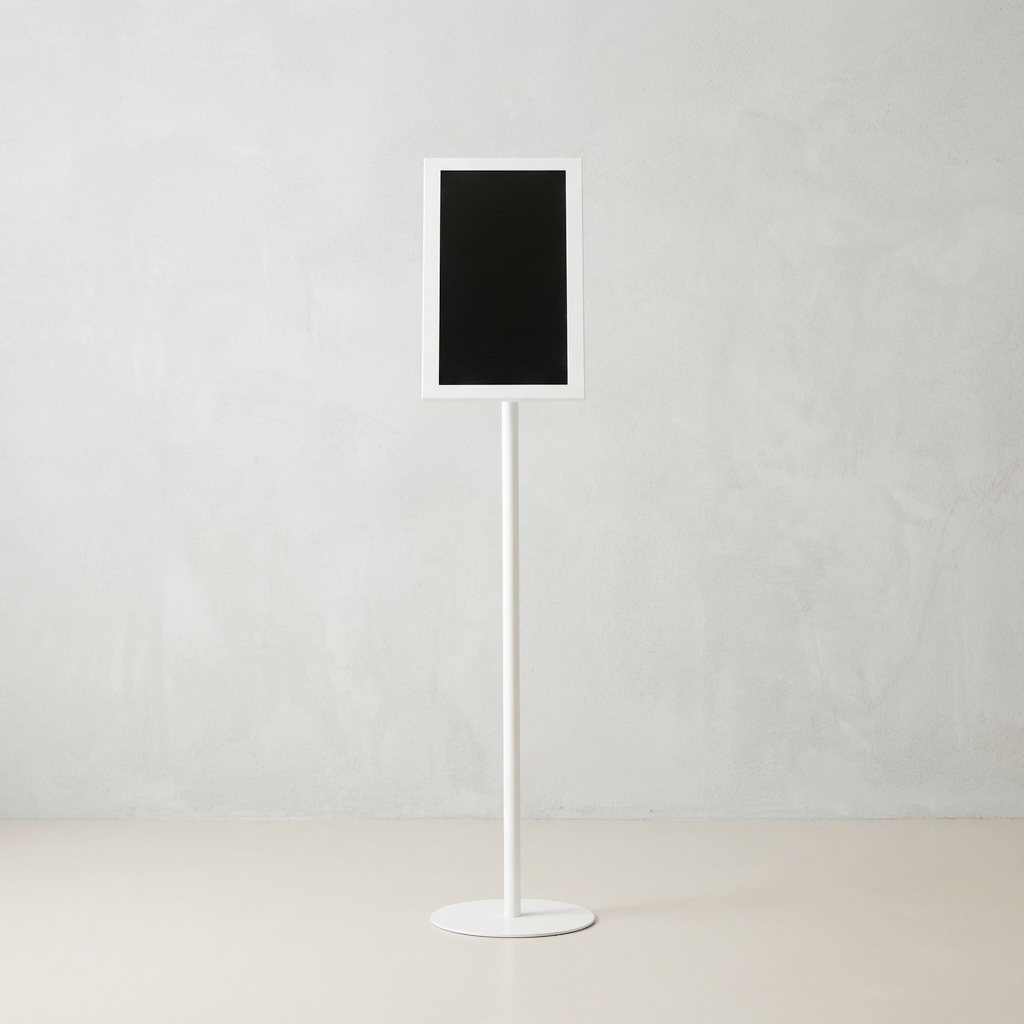 USB挿入だけスチール製ワンポールスタンド電子ペーパーサイネージ 15.6インチ TSTV-S15