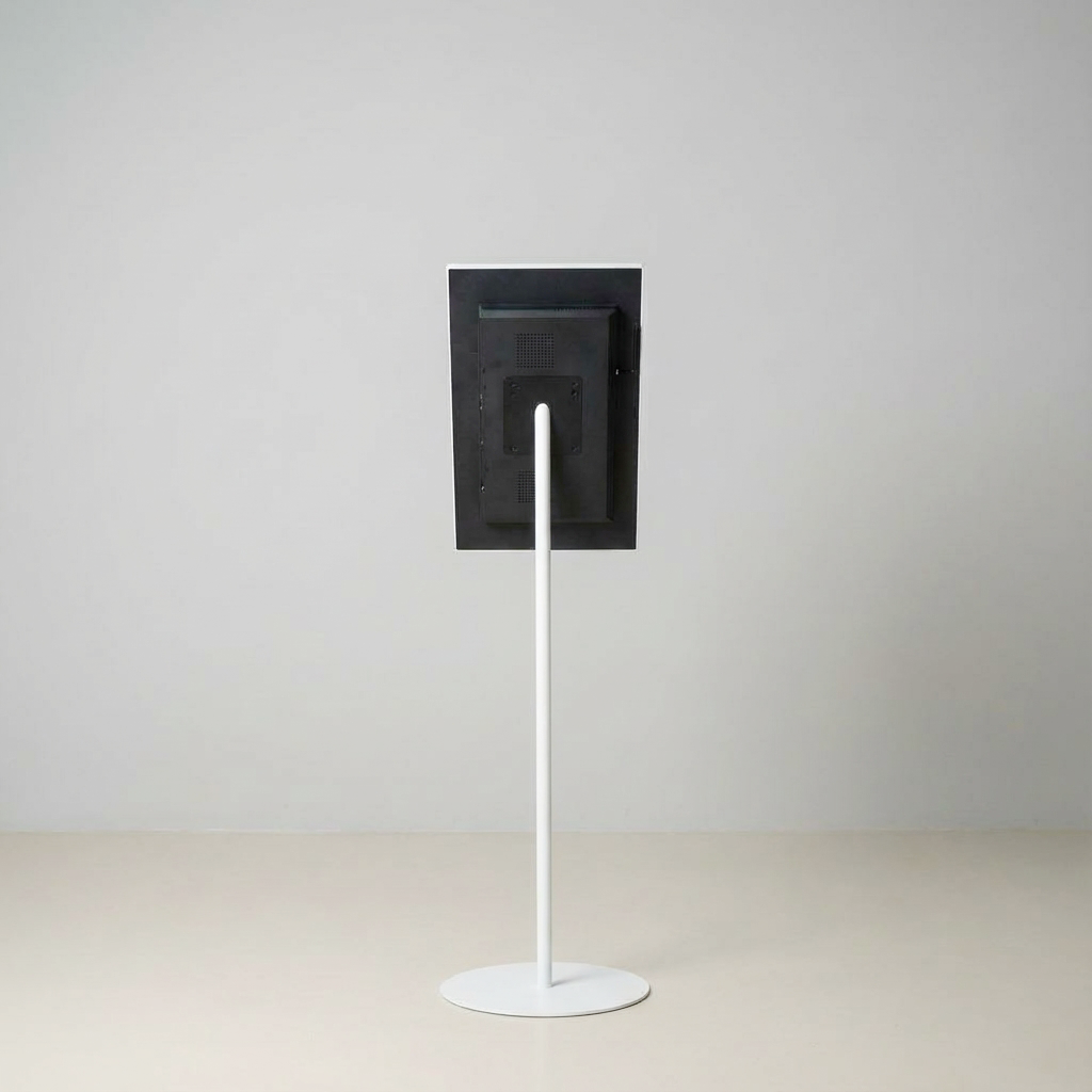 USB挿入だけ　スチール製ワンポールスタンド電子ペーパーサイネージ 21.5インチTSTV-S21