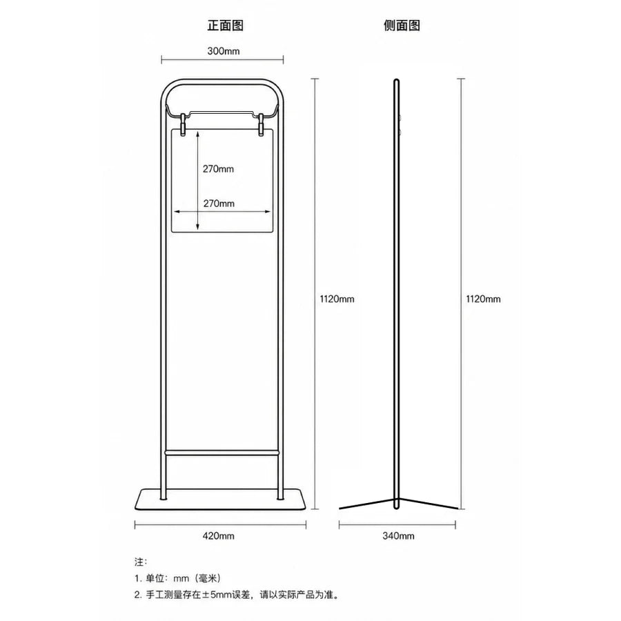日本製アイアン製ディスプレイサインスタンド看板 H1200mm OKINA-TTK-1120