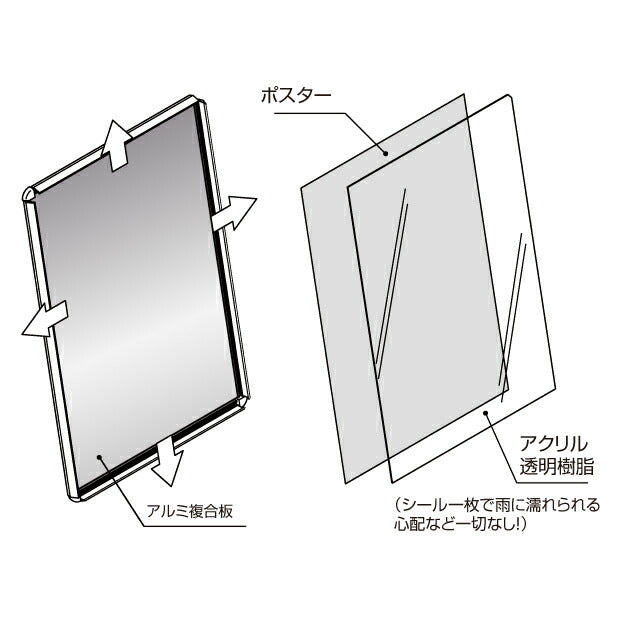 A型LEDライトパネル グリップ式 A1 両面 シルバー・ブラック alp-a1d-sv