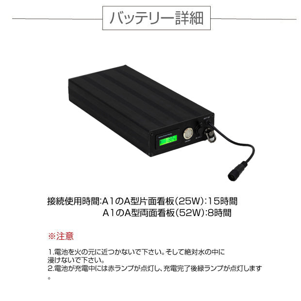 A型LEDライトパネル バッテリー充電式 A1 片面 シルバー・ブラック bat-lps-a1s-sv