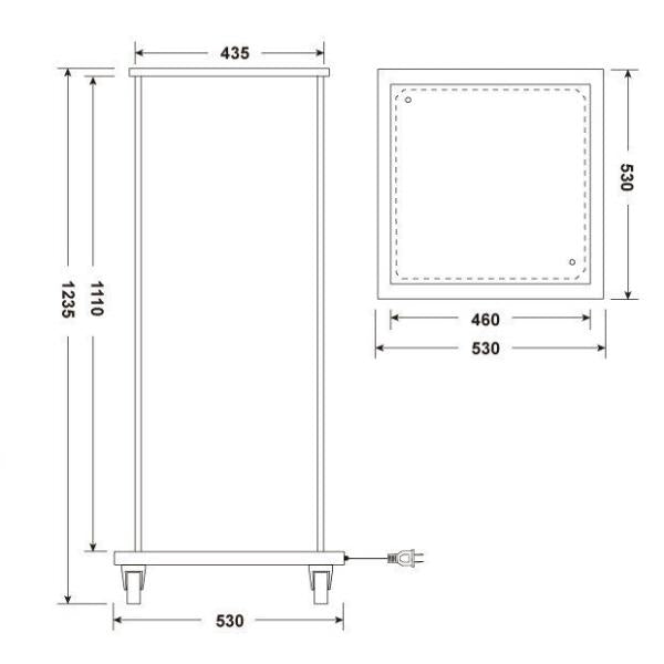 電飾スタンド看板 正方形 印刷シート貼込タイプ 四面表示 シルバー/ブラック F4-1235
