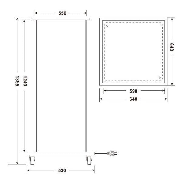 電飾スタンド看板 正方形 印刷シート貼込タイプ 四面表示 シルバー/ブラック F4-1390