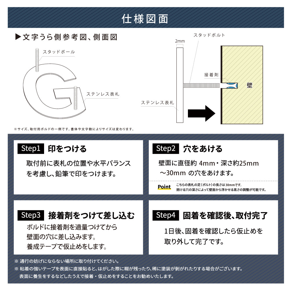 表札 おしゃれ 【必要な文字数でご注文してください】ステンレス 切り文字  100mm角 DIY ルームナンバー アルファベット ローマ字 戸建て 住宅 gs-nmpl-ks-eng