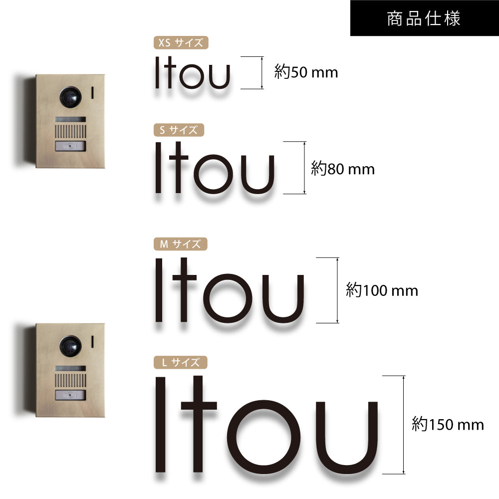 表札 おしゃれ 【必要な文字数でご注文してください】ステンレス 切り文字  100mm角 DIY ルームナンバー アルファベット ローマ字 戸建て 住宅 gs-nmpl-ks-eng