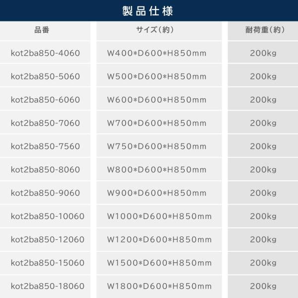 日本製造 ステンレス製 業務用 奥600×高さ850mm 置棚 作業台棚 ステンレス棚 カウンターラック キッチンラック 二段棚 kot2ba850