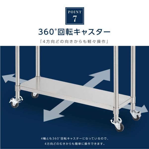 日本製造 ステンレス製 キャスター付き 業務用 コンロ台 奥450×高さ650mm 置棚 作業台棚 ステンレス棚 カウンターラック キッチンラック 二段棚 kot2ca650