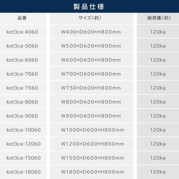 日本製造 ステンレス製 業務用 キャスター付き 3段タイプ 奥600×高さ800mm 置棚 作業台棚 ステンレス棚 カウンターラック キッチンラック 二段棚 kot3ca