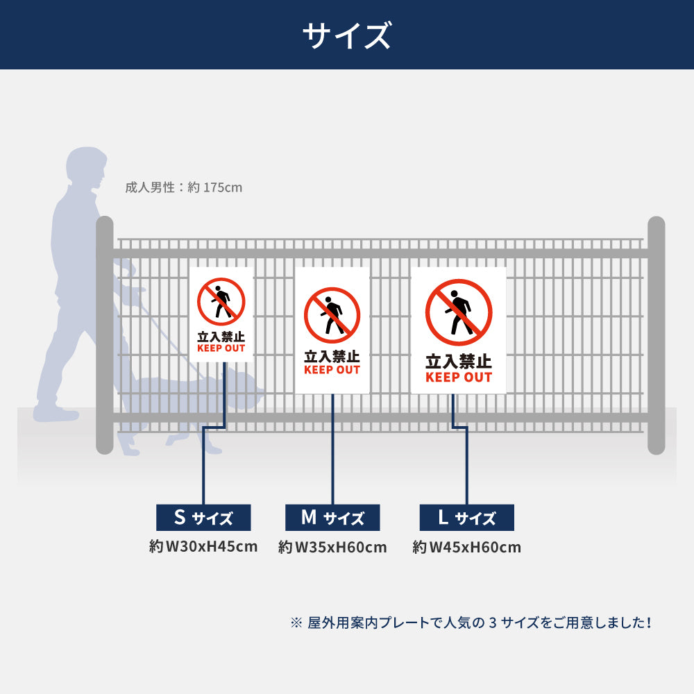 【立入禁止】立ち入り禁止 看板 案内板 標識 注意看板 サイズ選べる 長方形 横看板 オーダー 屋外  オリジナル看板 屋外対応 プレート看板 店舗看板 ks-02