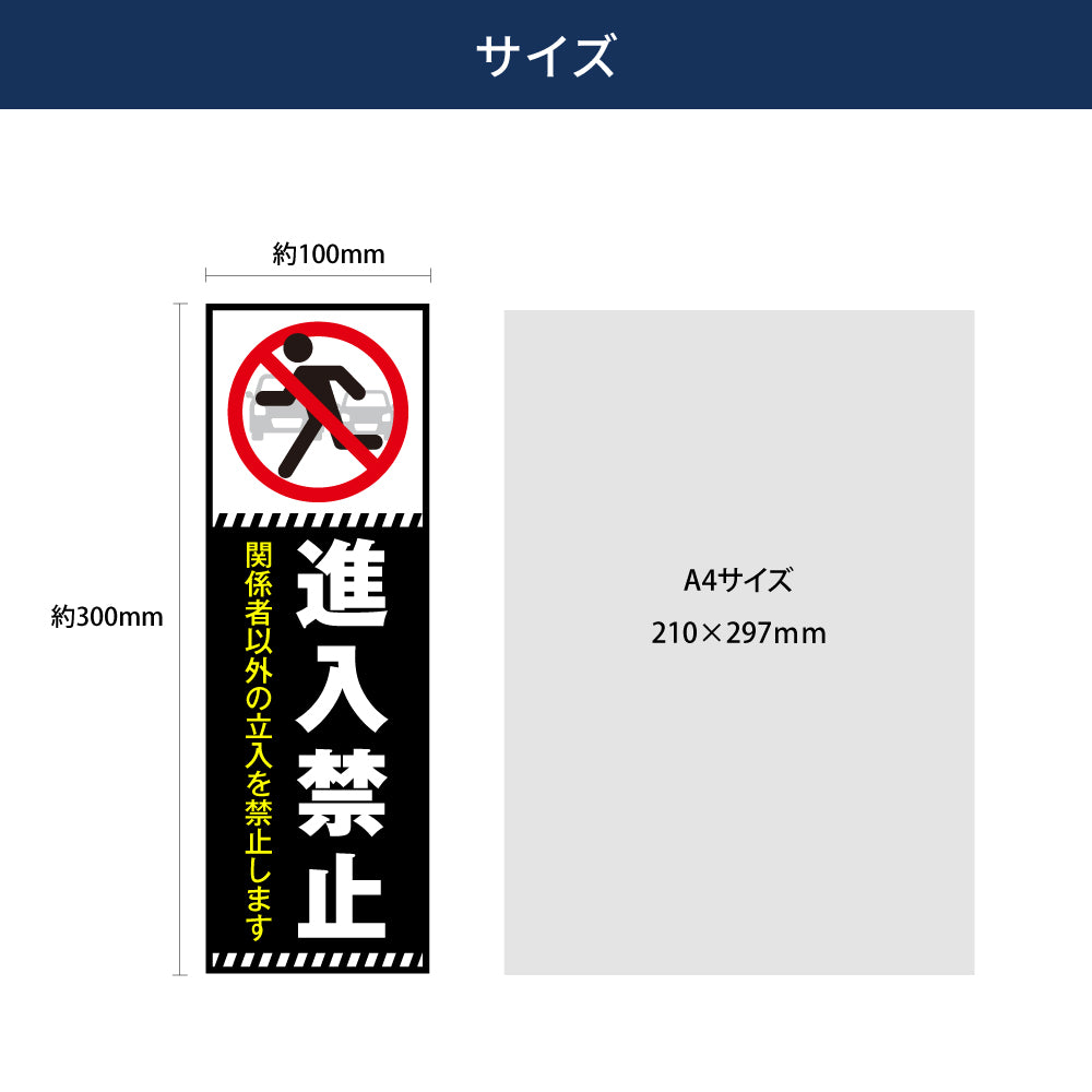 【進入禁止】立ち入り禁止 案内板 標識 注意看板 看板 サイズ選べる 長方形 横看板 オーダー 屋外  オリジナル看板 屋外対応 プレート看板 店舗看板 ks-25