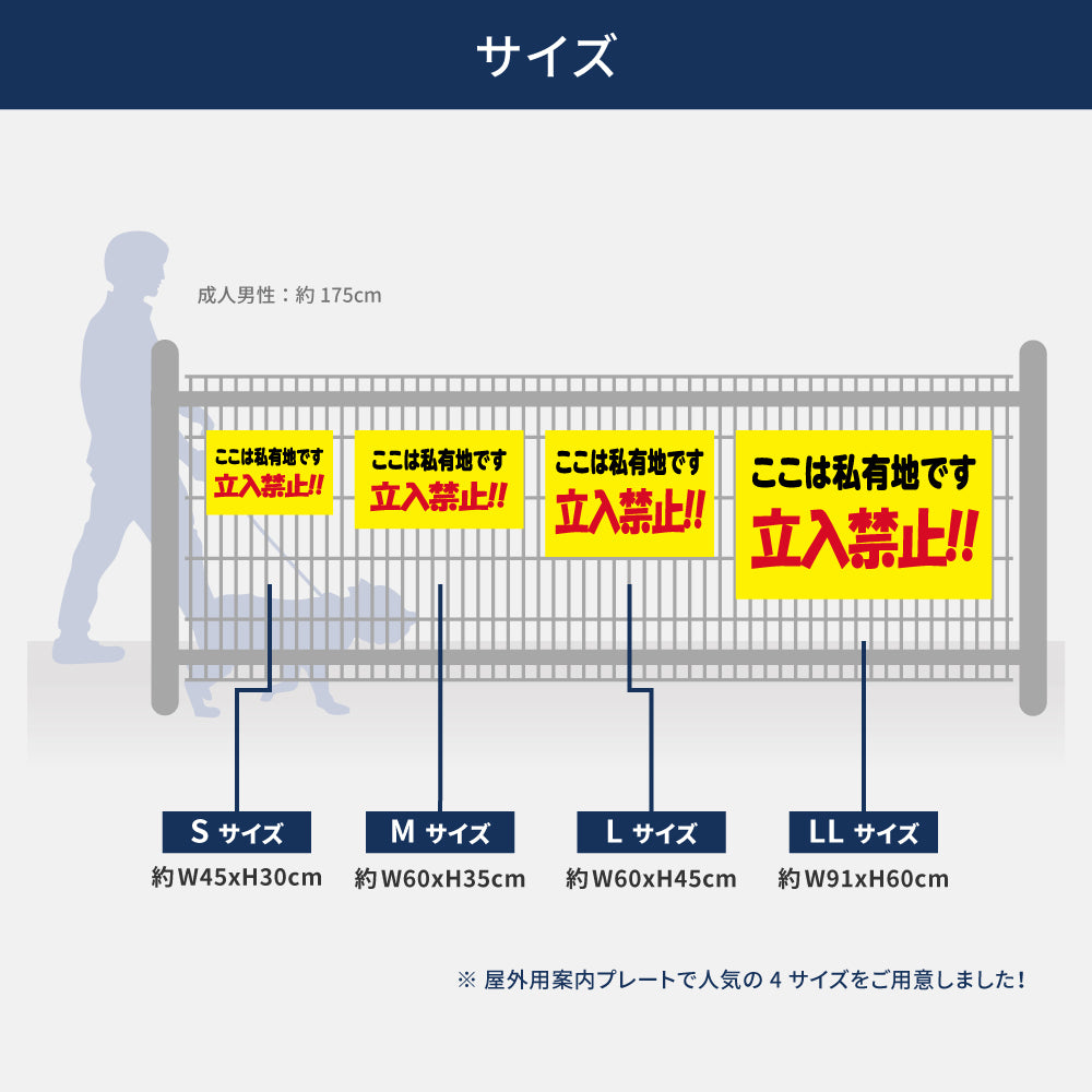 【立入禁止】立ち入り禁止 案内板 標識 注意看板 看板 サイズ選べる 長方形 横看板 オーダー 屋外  オリジナル看板 屋外対応 プレート看板 店舗看板 ks-26