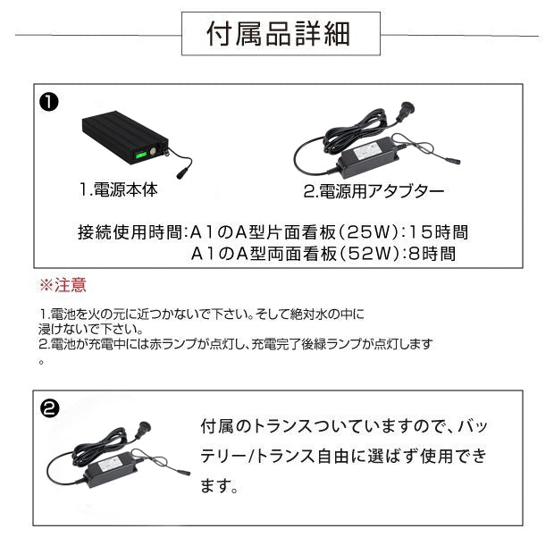 A型LEDライトパネル グリップ式 A1 両面 シルバー・ブラック lps-a1d