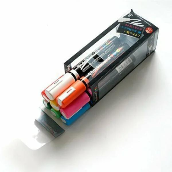 三菱鉛筆 8色セット 中字 丸芯 ブラックボードポスカ マーカーペン マジックペン pce-200-5m8c