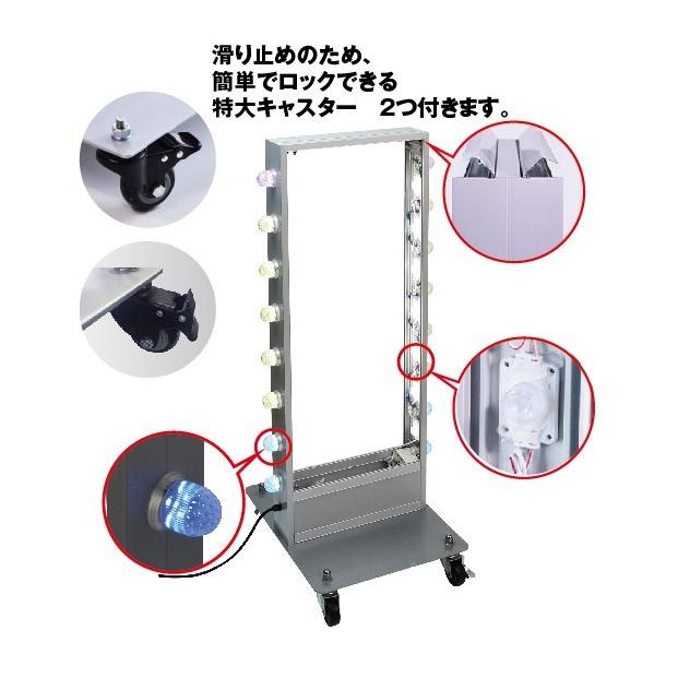 電飾スタンド看板 LED点滅球付き 印刷シート貼込タイプ 両面表示 高さ113cm シルバー/ブラック/ゴールド TL-U380