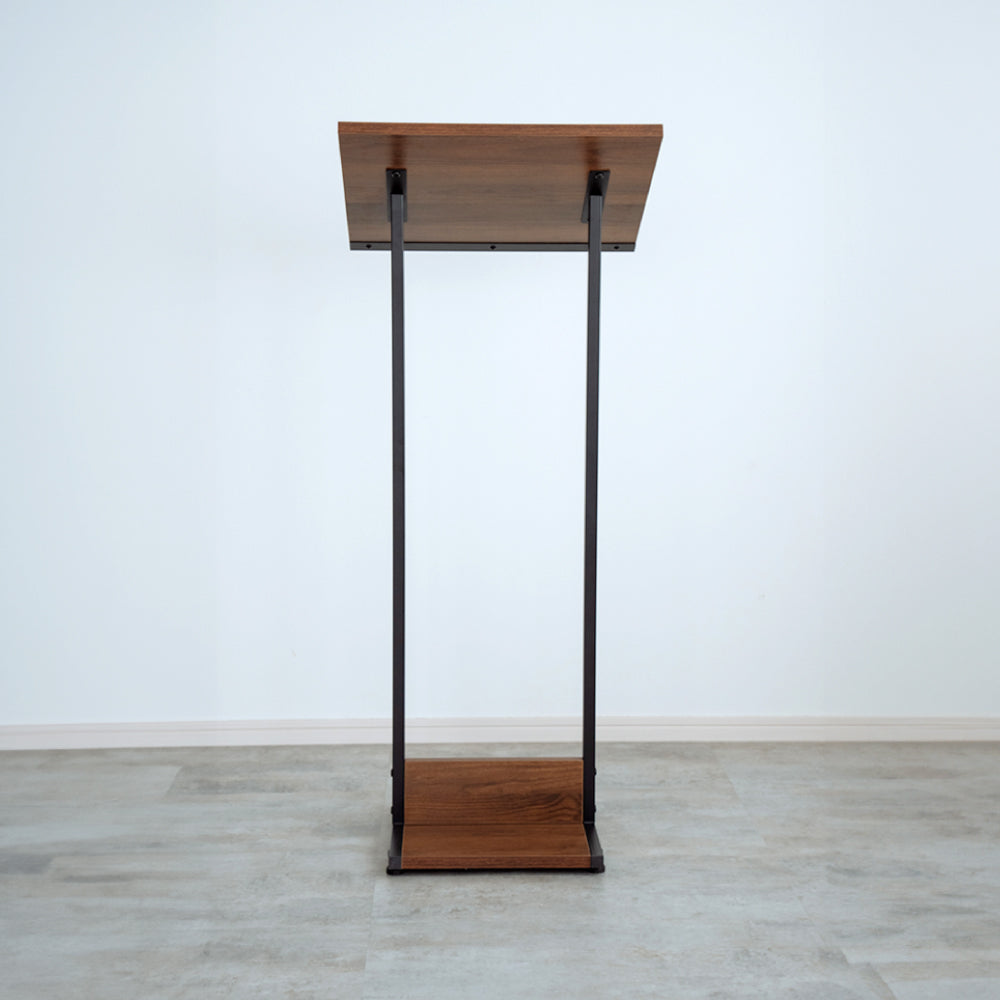 斜めタイプ木製 メニュースタンド 案内板 A3サイズ 横置き磁石止め ウォルナット色　TMSX-110