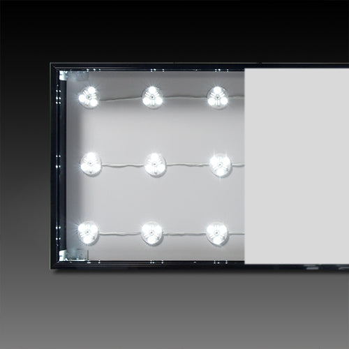 看板 LEDファサード/壁面看板/薄型内照式 アクリル面板タイプ 片面仕様 シルバー/ブラック W2400mm×H1200mm WD100-2400-1200