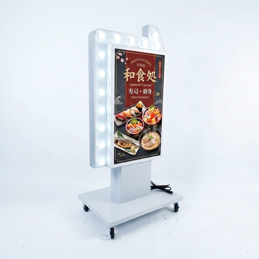 LED矢印点滅電飾看板 電飾スタンド看板 両面表示 高さ1500mm 看板 店舗用看板 LED照明付き 屋外用 スタンド看板 貼り込み式 yds-n1500